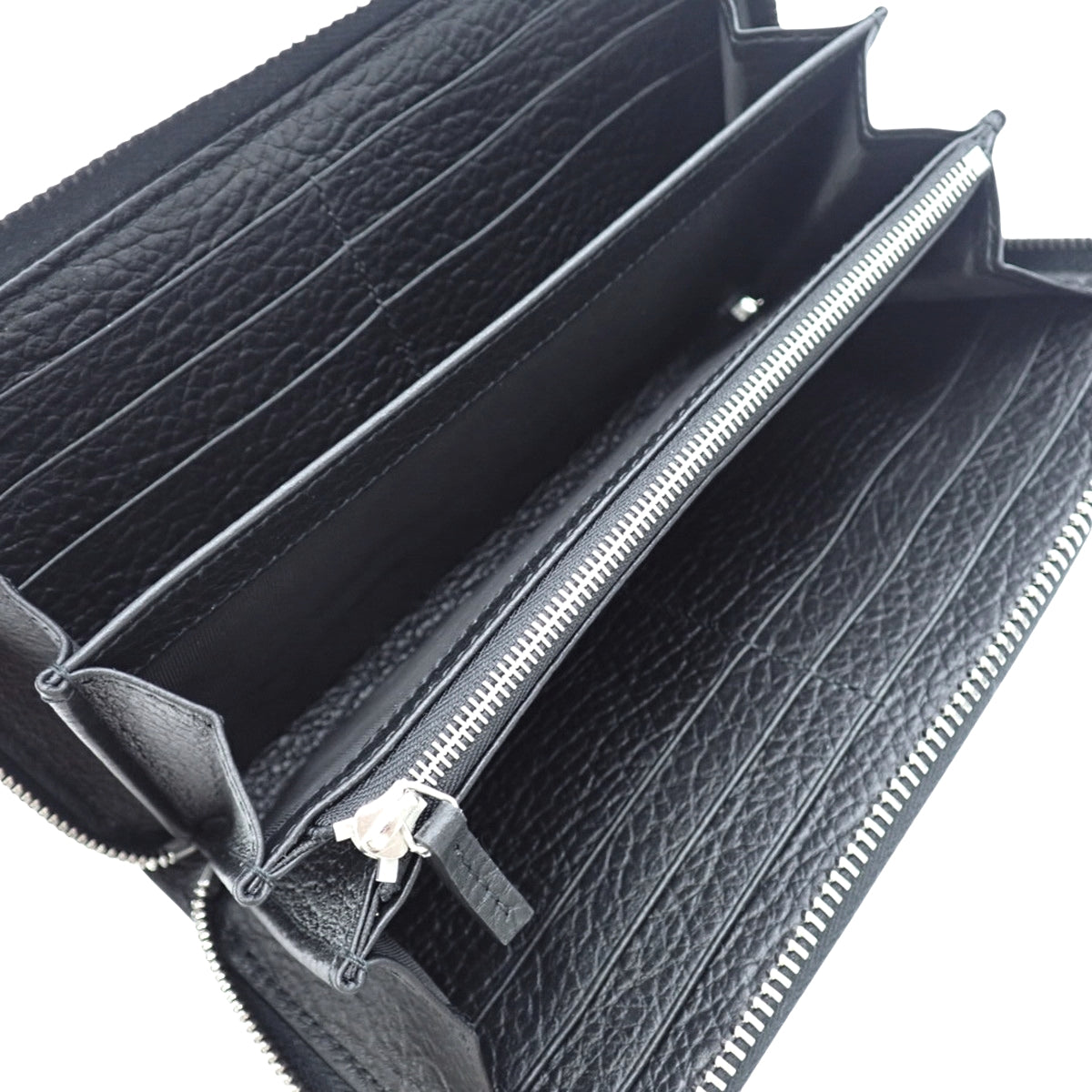 Double G Long Wallet, Leather, Black, 800180