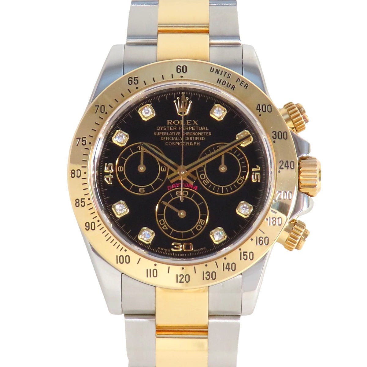 Daytona 116523G YG/SS V-series Black 8-point diamond index Automatic m