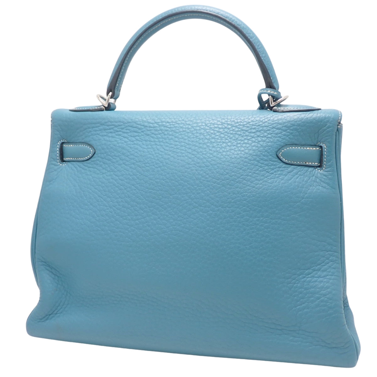 Kelly 32 (Retourne) Togo leather Palladium hardware Blue Jean Silver hardware Square H stamp