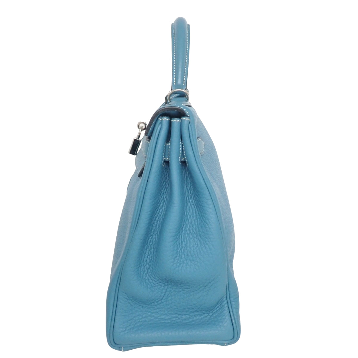 Kelly 32 (Retourne) Togo leather Palladium hardware Blue Jean Silver hardware Square H stamp
