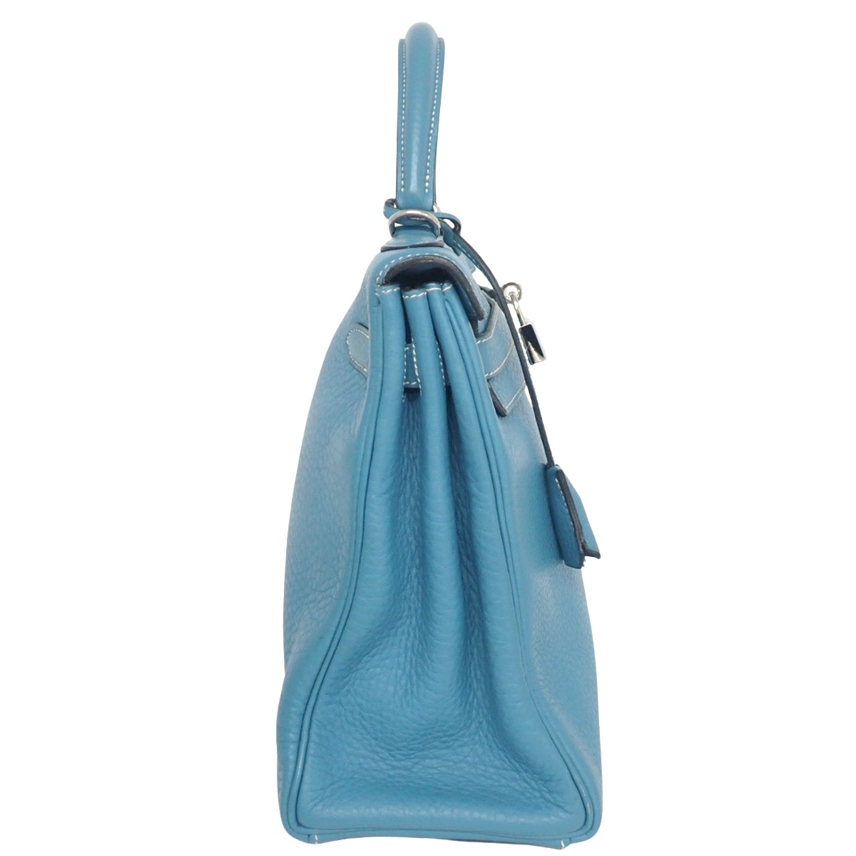 Kelly 32 (Retourne) Togo leather Palladium hardware Blue Jean Silver hardware Square H stamp