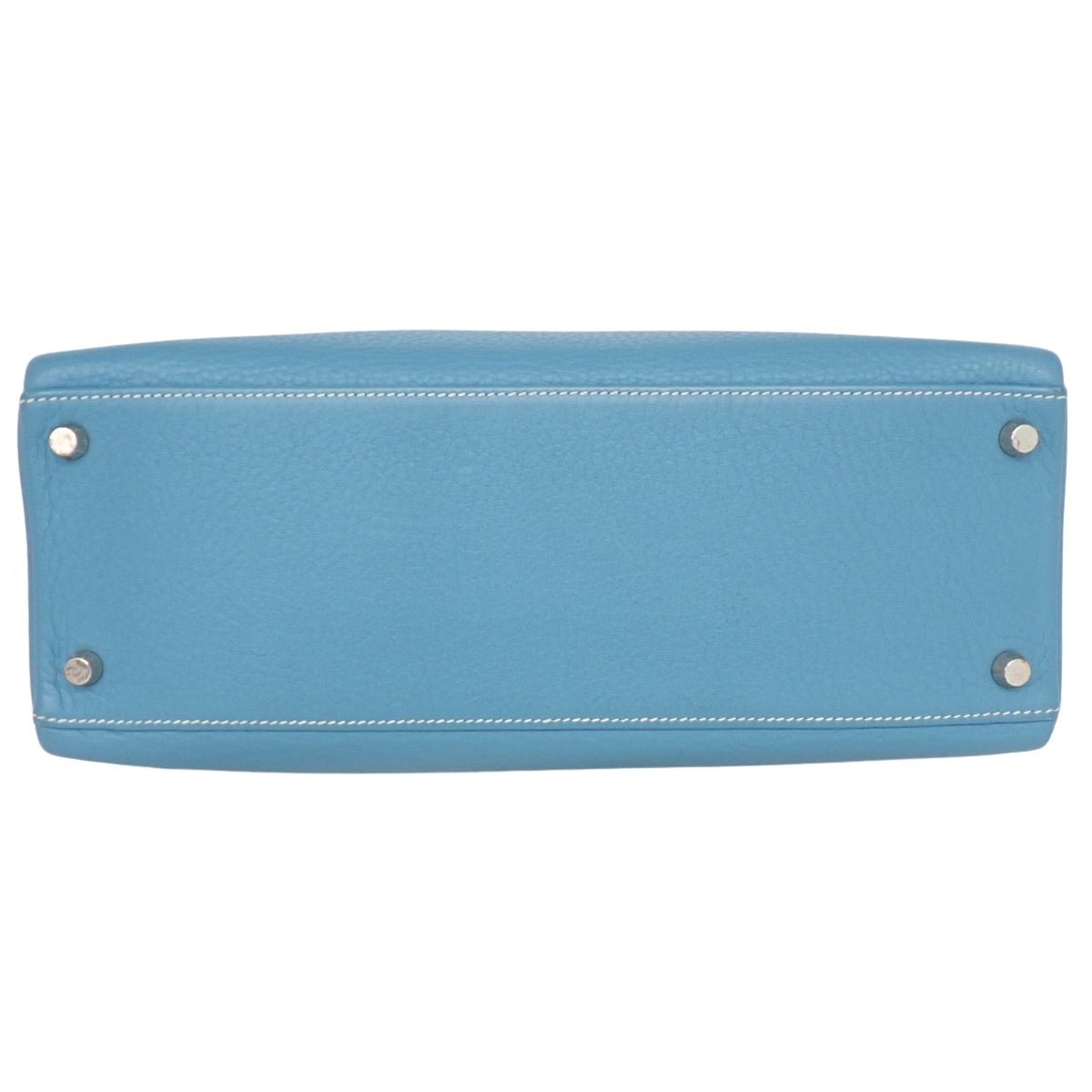 Kelly 32 (Retourne) Togo leather Palladium hardware Blue Jean Silver hardware Square H stamp