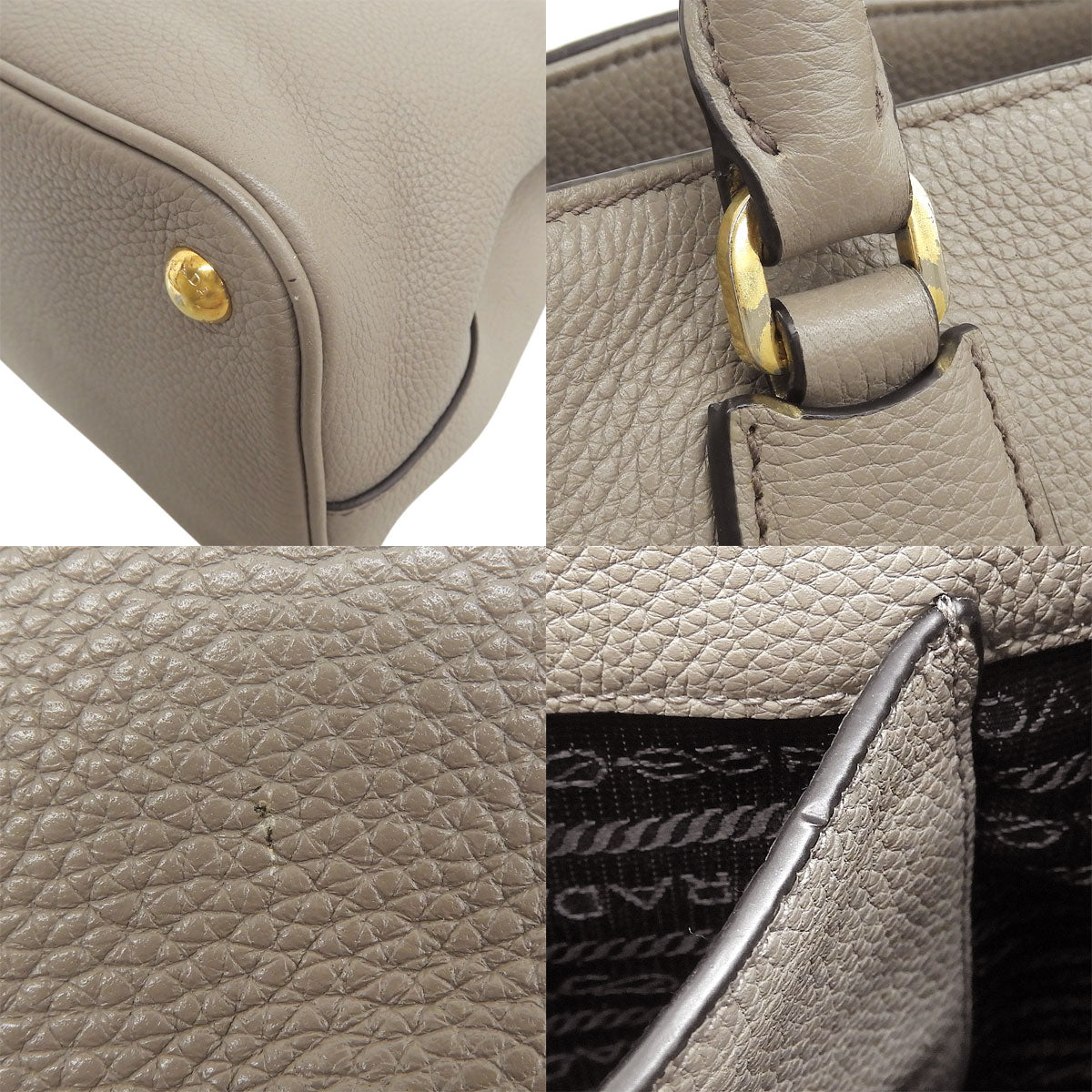 2-Way Leather Handbag Greige