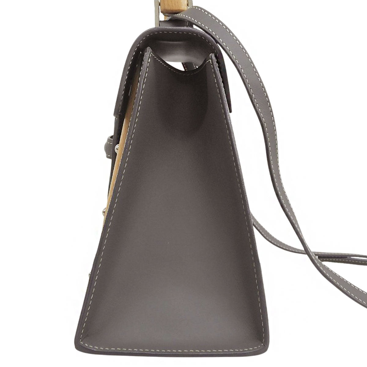Saigon PM Leather Wood Goyardine Canvas Grey