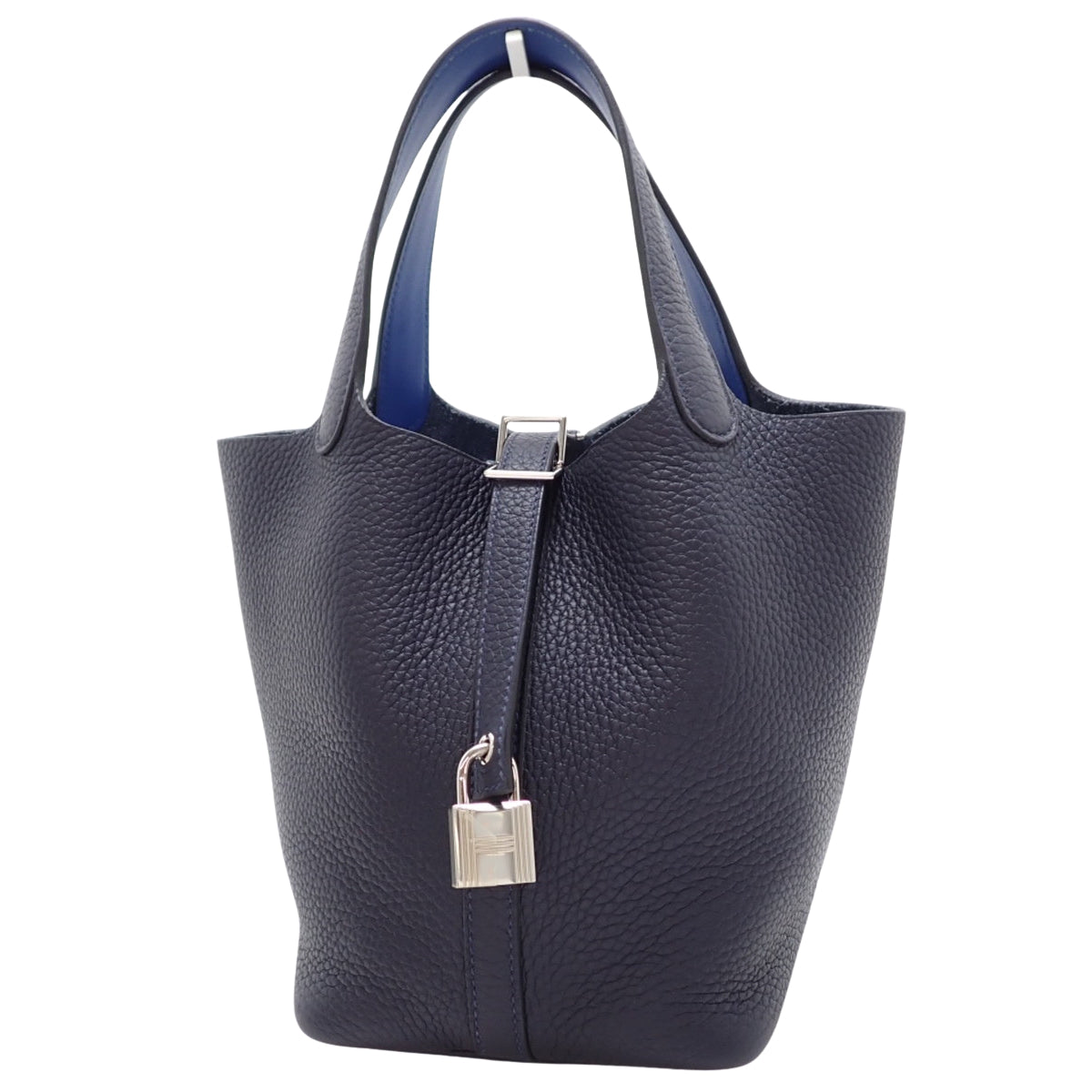 Picotin Lock Eclat PM Taurillon Clemence Swift Blue Nuit Blue France 银扣 Z刻印