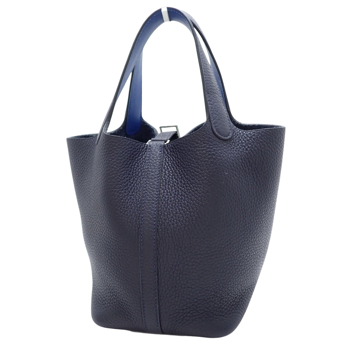 Picotin Lock Eclat PM Taurillon Clemence Swift Bleu Nuit Bleu France Silver Hardware Z stamp