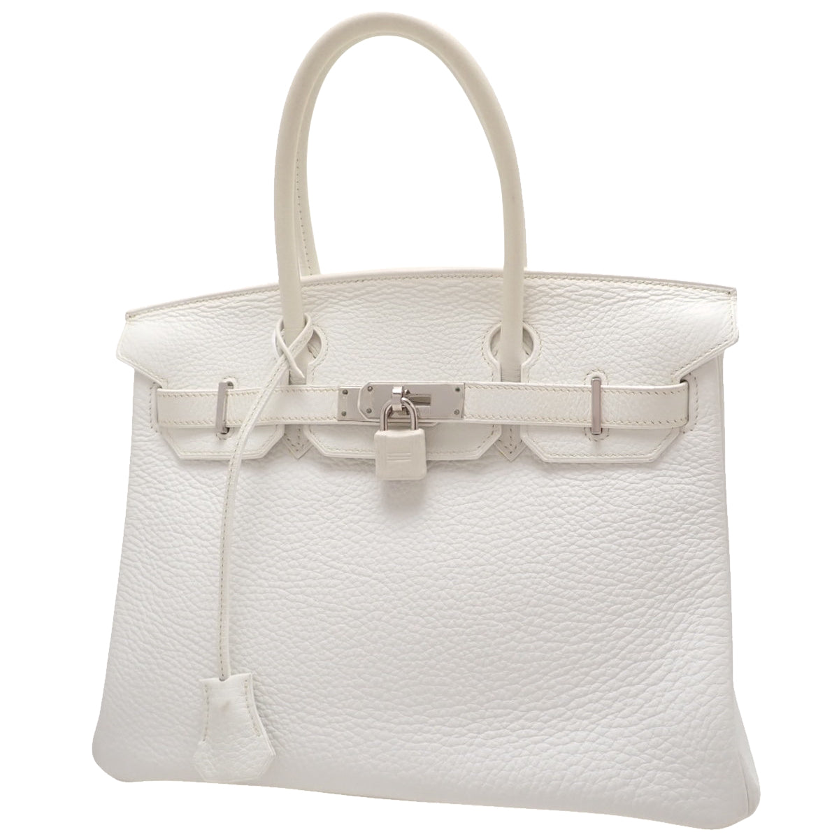 バーキン30 トリヨンクレマンス ホワイト シルバー金具 □J刻印