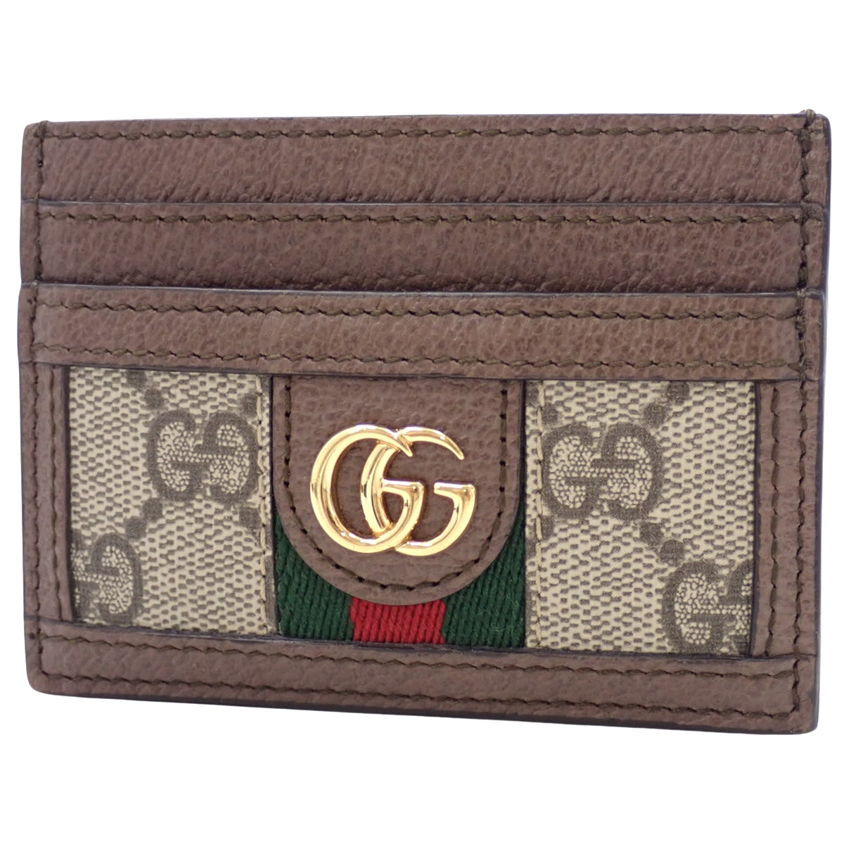 Ophidia GG Card Case GG Supreme Canvas Leather Brown Beige Green Red 523159