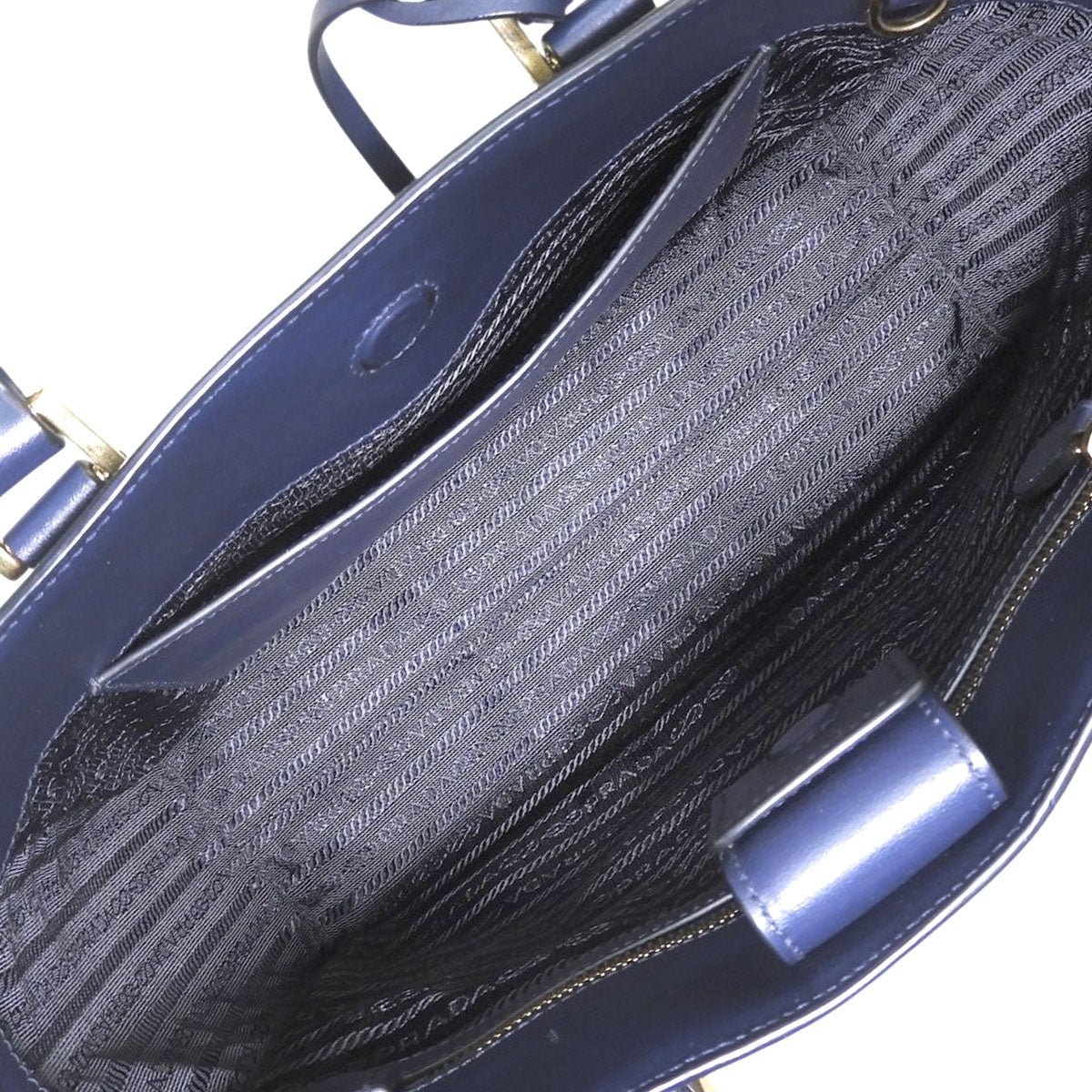 2-Way Saffiano Leather Bag Navy