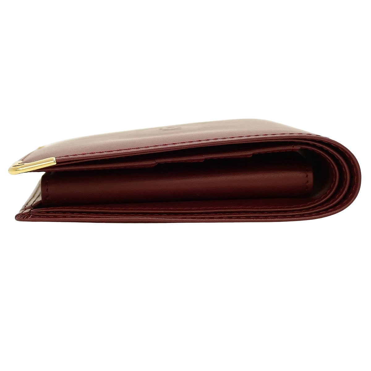 MUST DE CARTIER マストドゥカルティエ 二つ折り財布 カーフ ボルドー L3000451