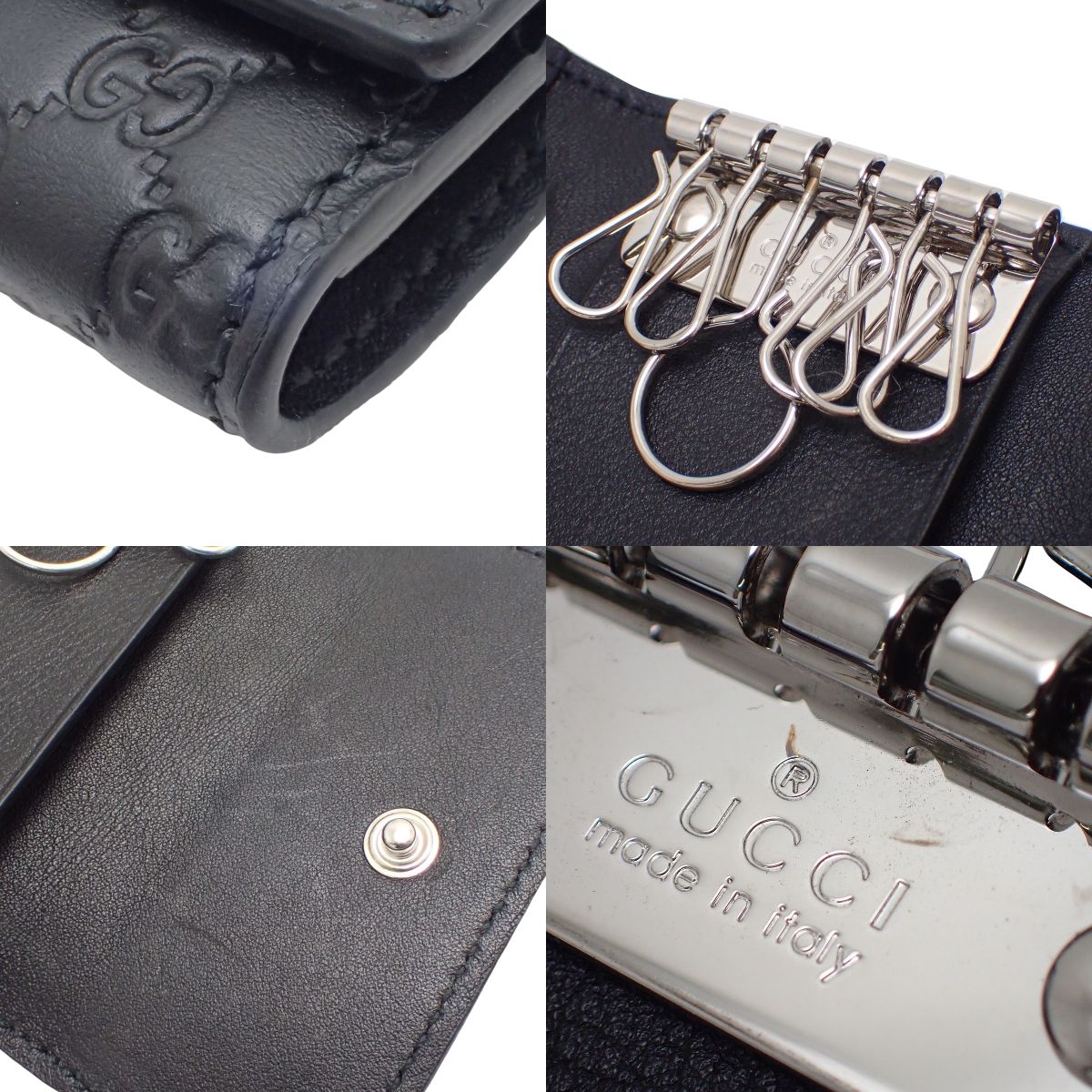 Microguccissima 6-Key Case Guccissima Leather Black 150402 BMJ1N 1000
