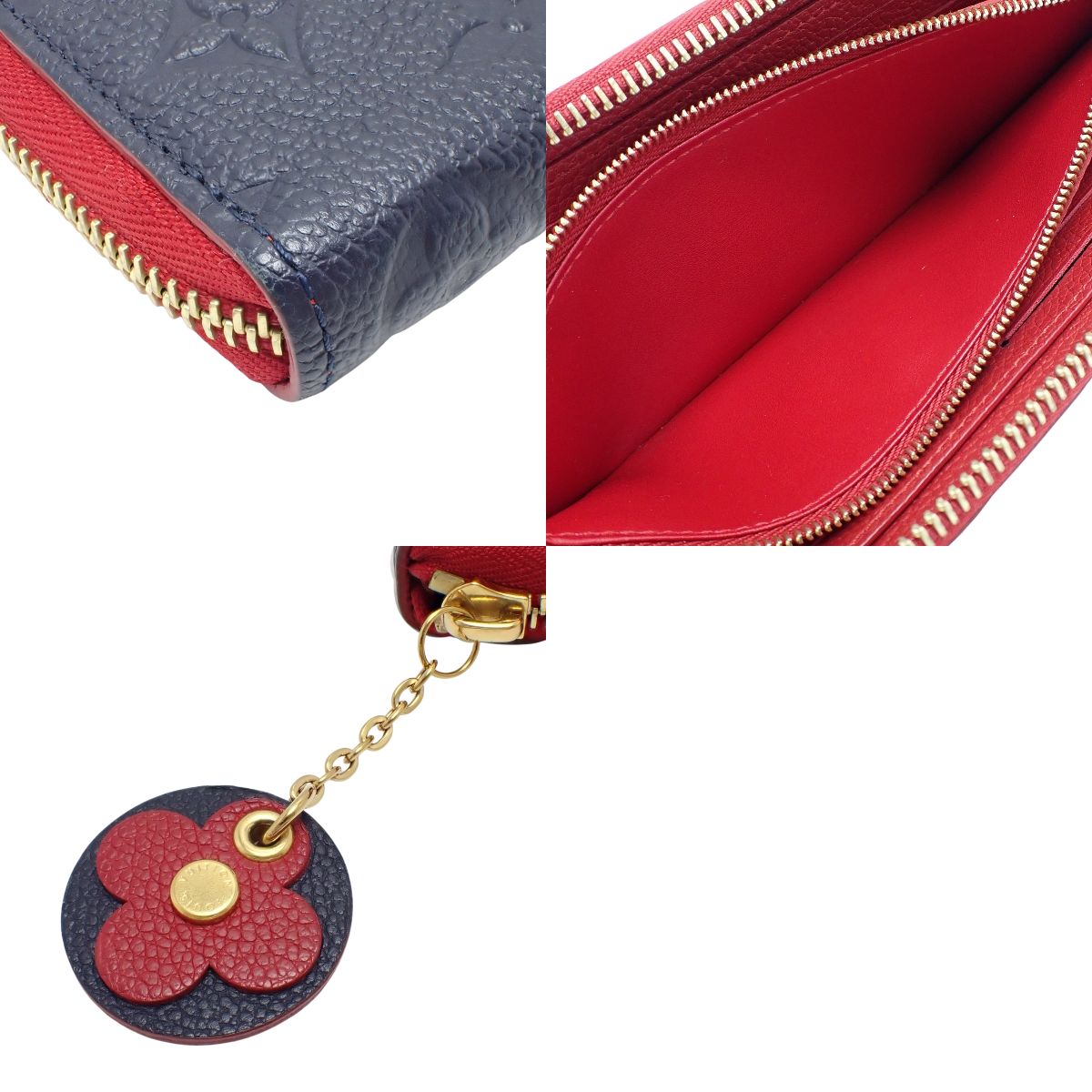 Monogram Empreinte Portefeuille Clémence Marine Rouge M68325