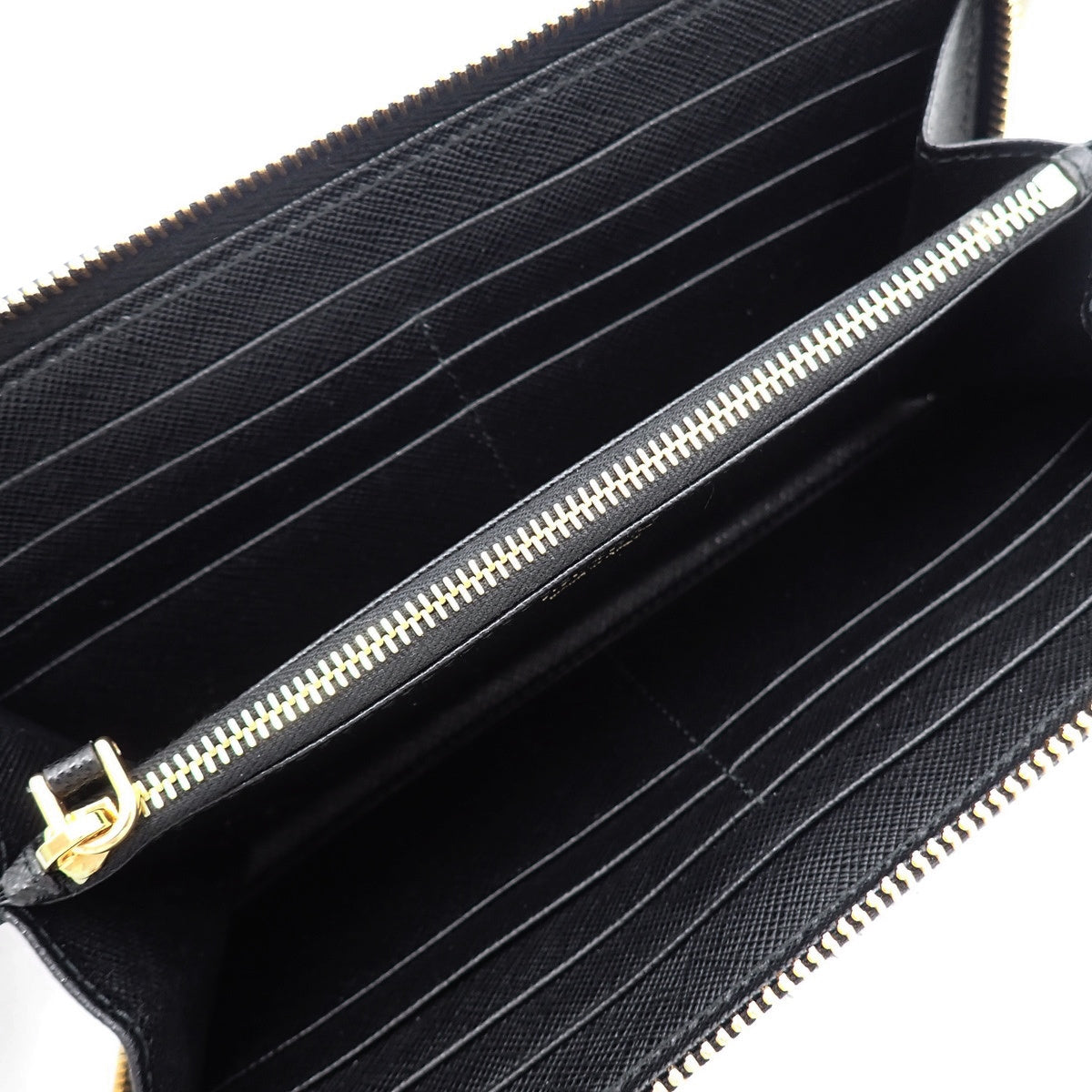 Zip Around Long Wallet Saffiano Leather SAFFIANO METAL NERO (Black) 1ML506
