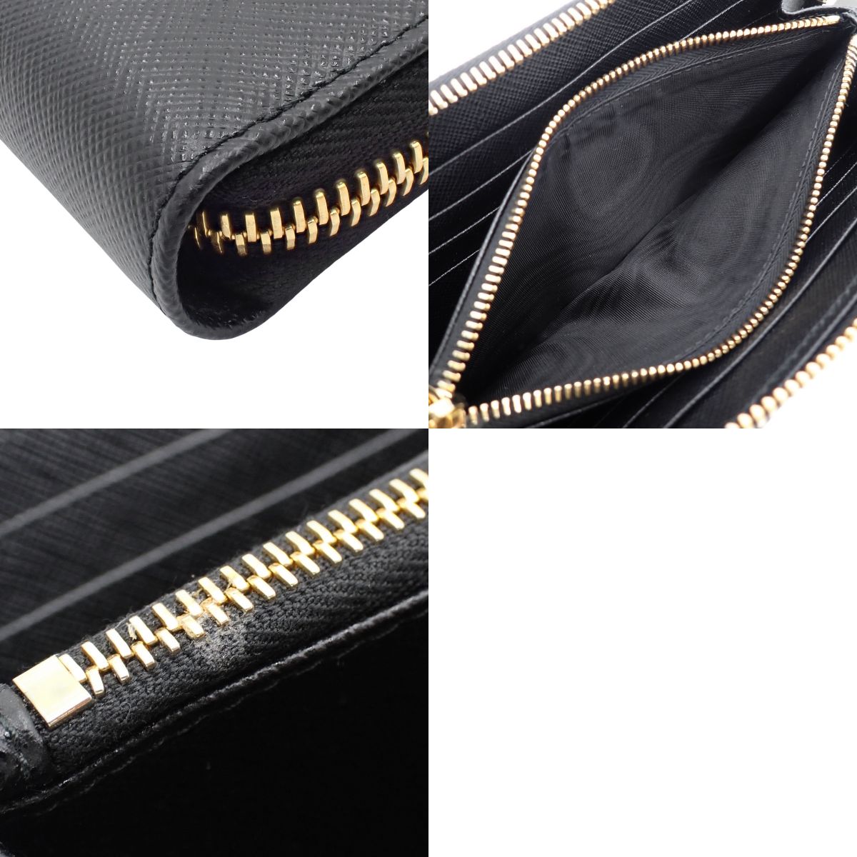 Zip Around Long Wallet Saffiano Leather SAFFIANO METAL NERO (Black) 1ML506