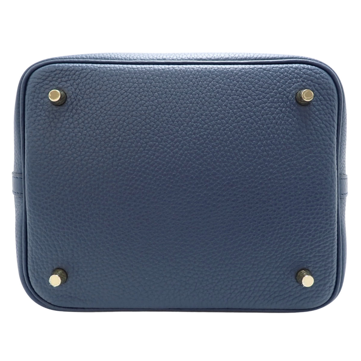 Picotin Lock MM Taurillon Clemence Bleu de Prusse Gold Hardware B Stamp