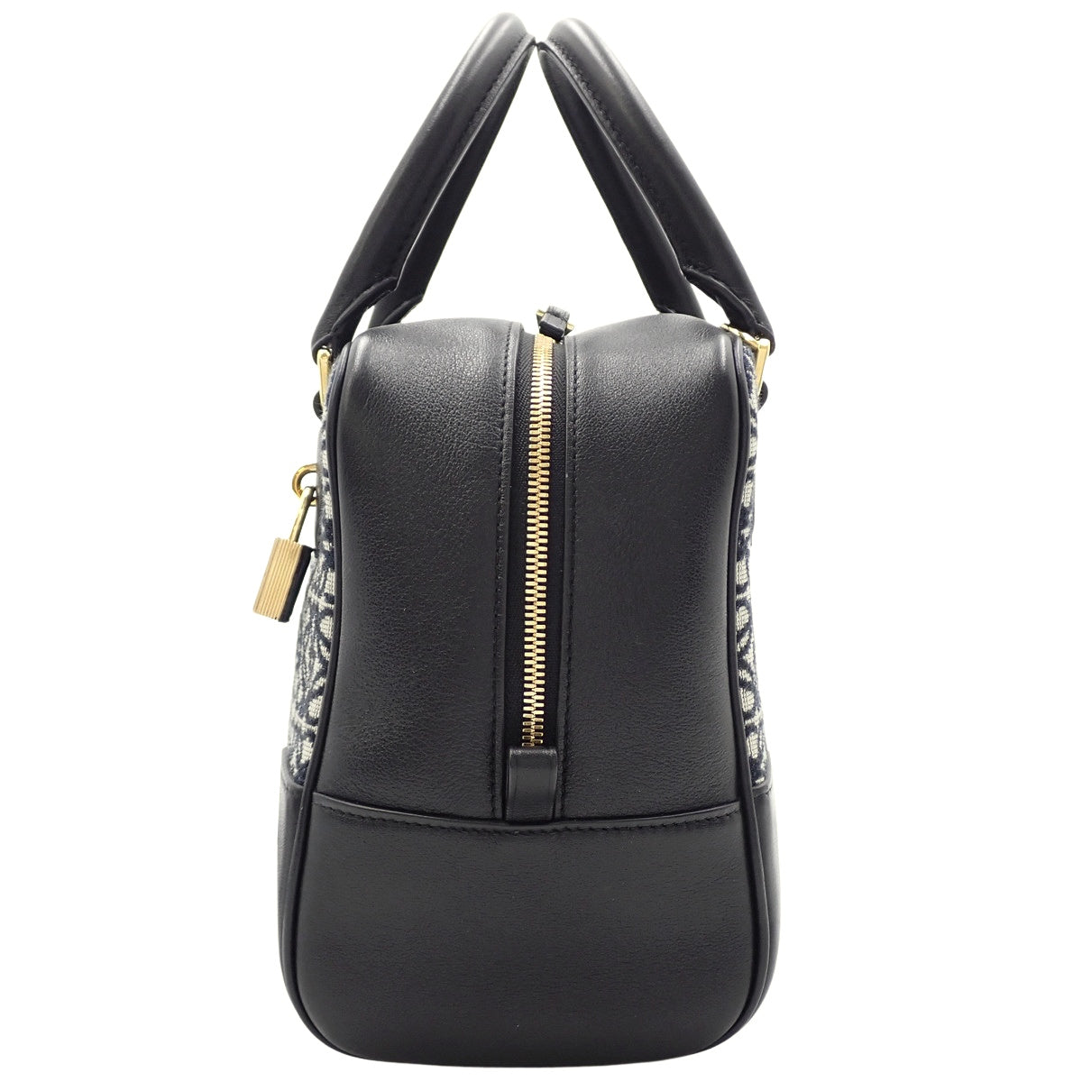 アマソナ19 スクエア バッグ カーフ アナグラムジャガード ブラック ネイビー A039N10X02