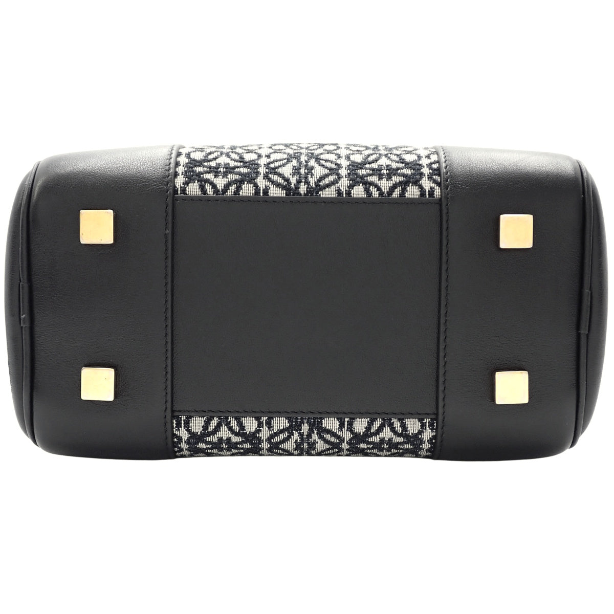 アマソナ19 スクエア バッグ カーフ アナグラムジャガード ブラック ネイビー A039N10X02