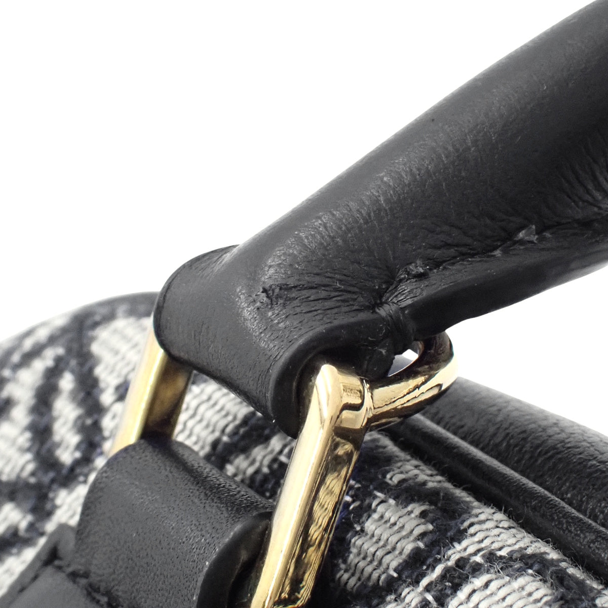 アマソナ19 スクエア バッグ カーフ アナグラムジャガード ブラック ネイビー A039N10X02