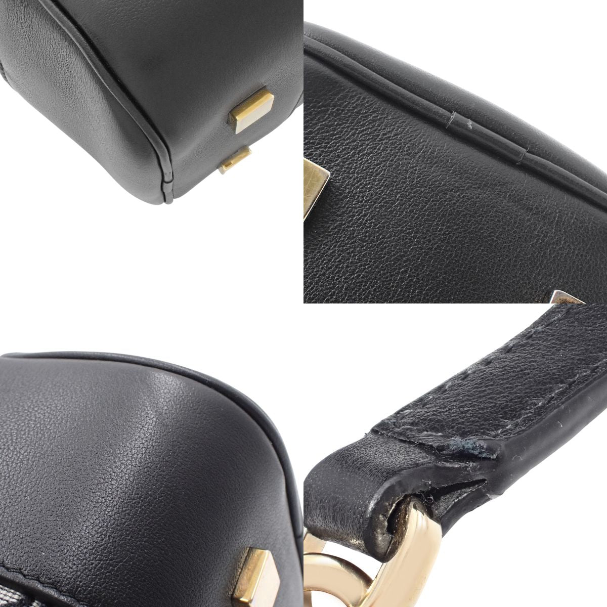 アマソナ19 スクエア バッグ カーフ アナグラムジャガード ブラック ネイビー A039N10X02