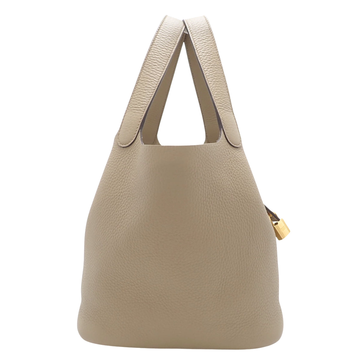 Picotin Lock MM Taurillon Clemence Beige Malfa Gold Hardware W stamp