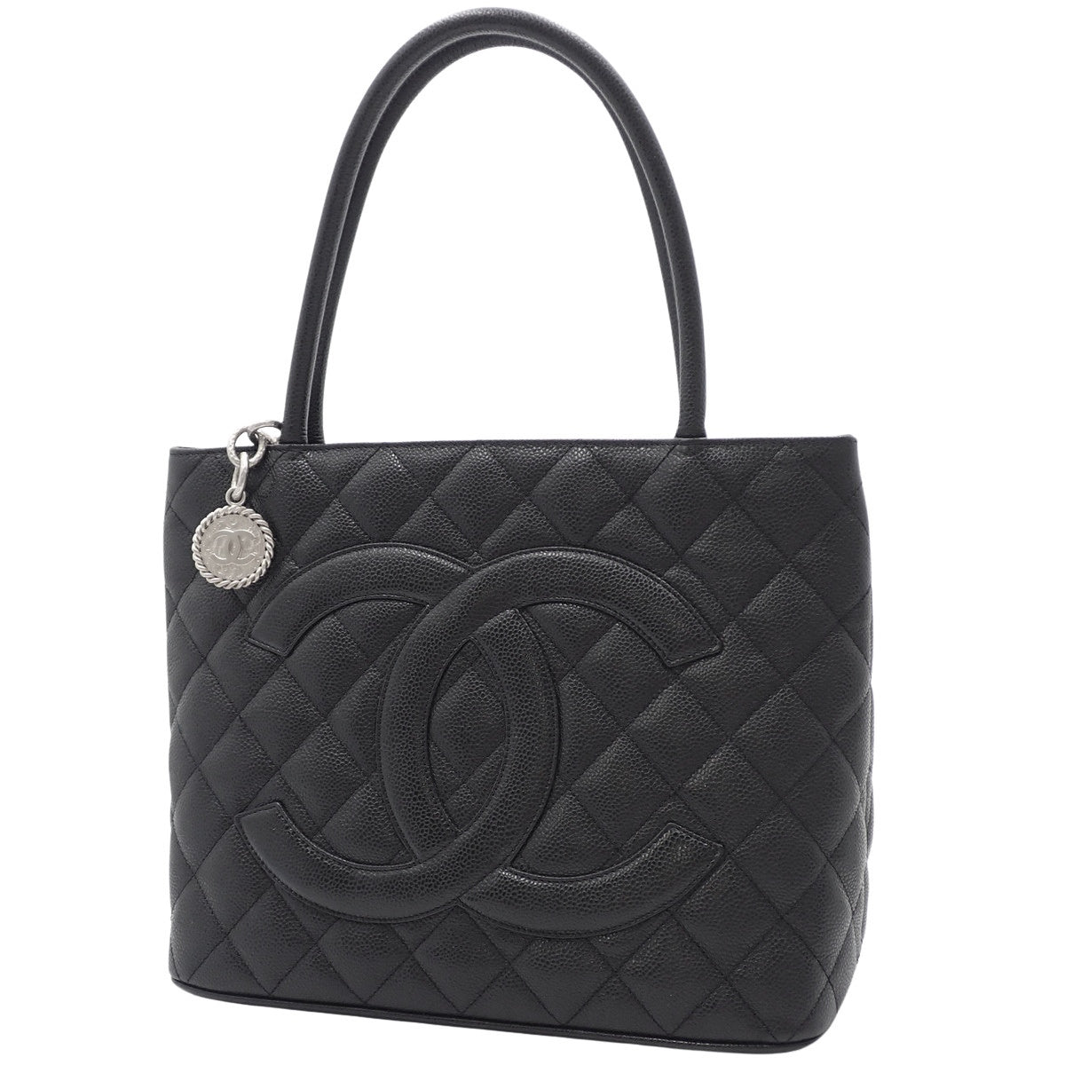 マトラッセ ココマーク 復刻トートバッグ キャビアスキン ブラック A01804