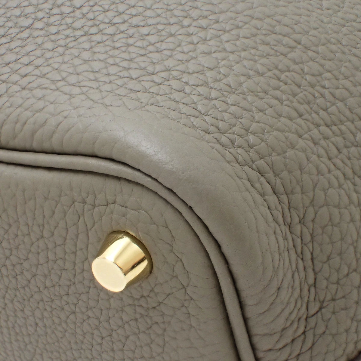 Picotin Lock PM Taurillon Clemence Gris Meyer Gold Hardware U Stamp