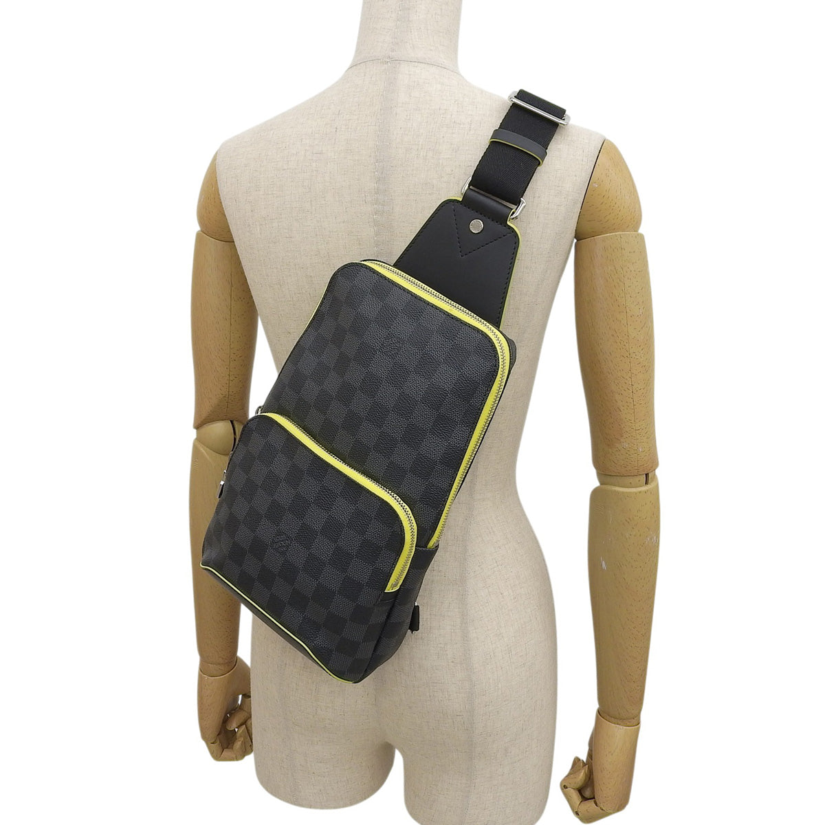 Damier Graphite Avenue Sling Bag Damier Graphite Canvas Gray Yellow N42424