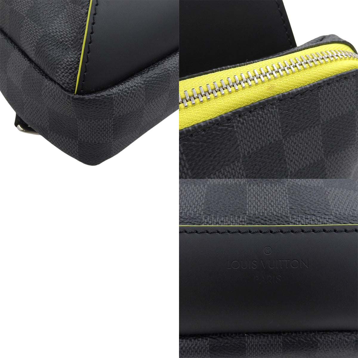 Damier Graphite Avenue Sling Bag Damier Graphite Canvas Gray Yellow N42424