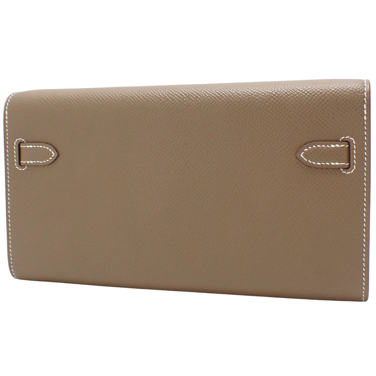 【Unused】Kelly Wallet To Go Veau Epsom Etoupe Gold Hardware K-Stamp