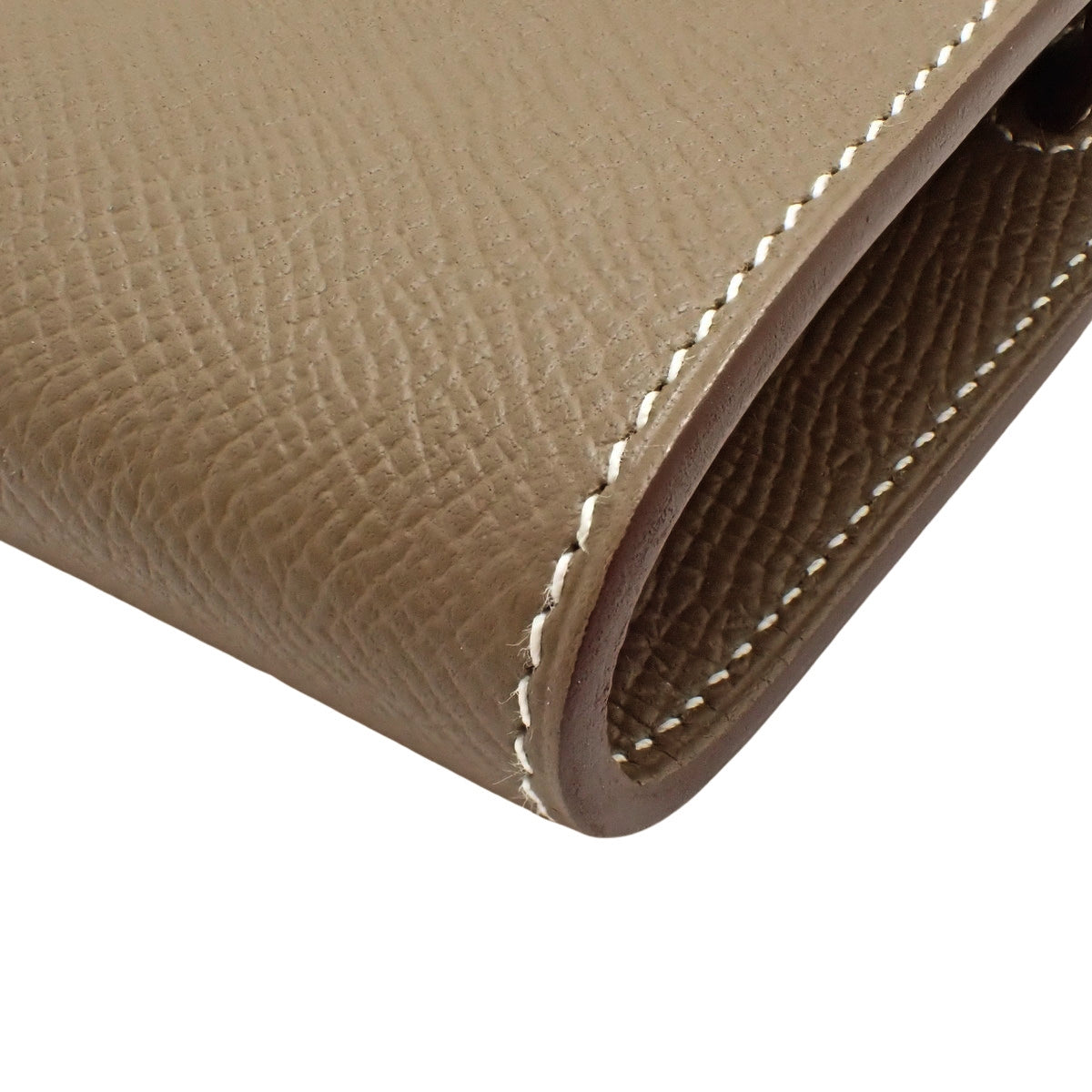 【Unused】Kelly Wallet To Go Veau Epsom Etoupe Gold Hardware K-Stamp