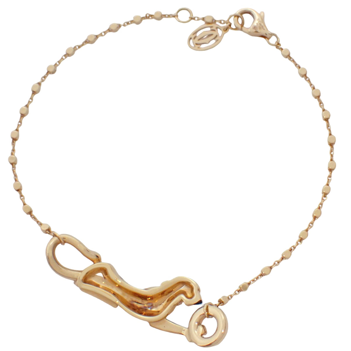 パンテール ドゥ カルティエ ブレスレット チェーン ダイヤモンド/ツァボライトガーネット ピンクゴールド K18PG 8.4g