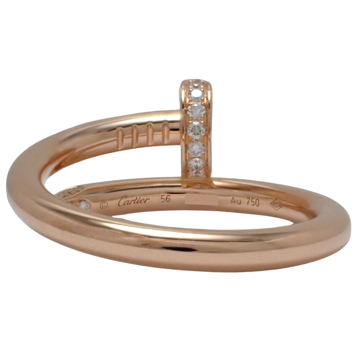 Juste un Clou ring, classic model, diamonds, 18K pink gold, size 56, 7.4g