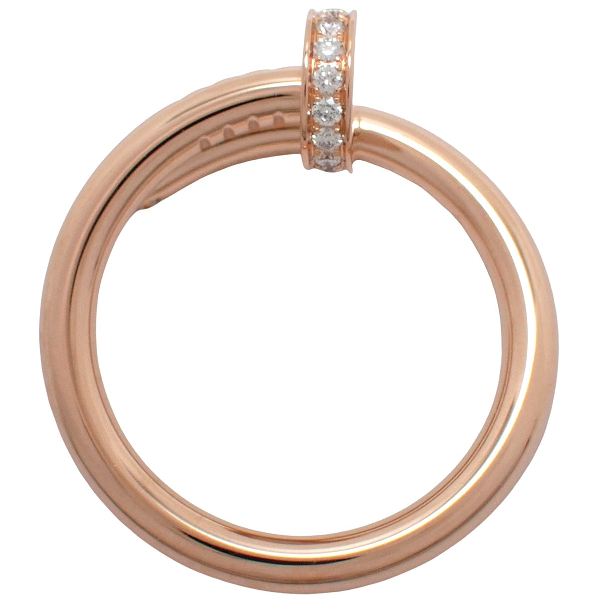Juste un Clou ring, classic model, diamonds, 18K pink gold, size 56, 7.4g