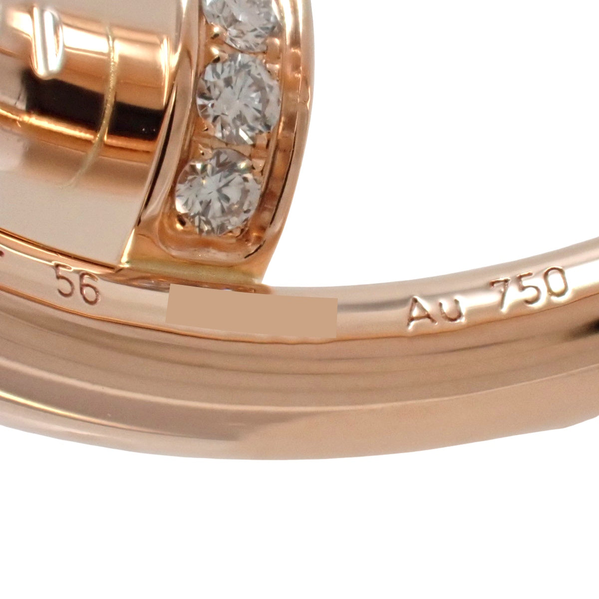 Juste un Clou ring, classic model, diamonds, 18K pink gold, size 56, 7.4g
