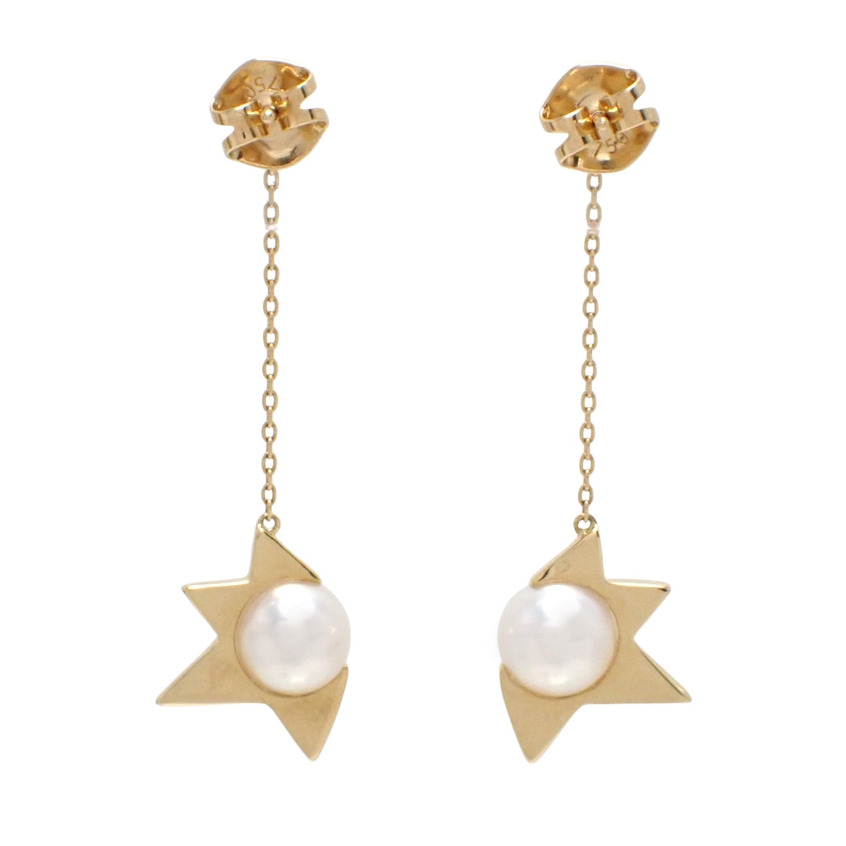 Comète Plus Pearl Earrings Akoya Pearl Yellow Gold K18YG 4.3g