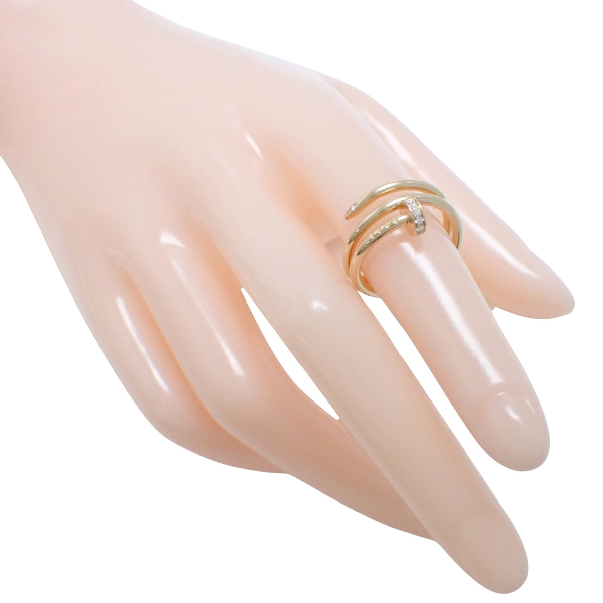 ジュスト アン クル リング ダブル ダイヤモンド ピンクゴールド K18PG 52 5.6g