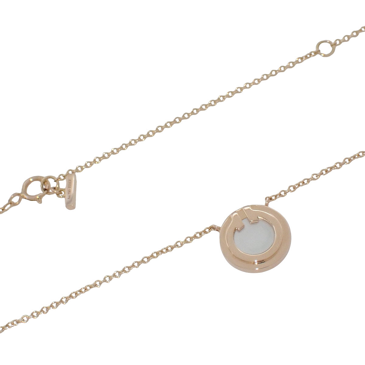 Circle Pendant, Mother of Pearl, Pink Gold, K18PG, 3.3g