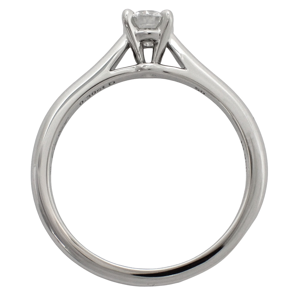 Solitaire Ring Diamond D0.30 Pt950 50 3.6g