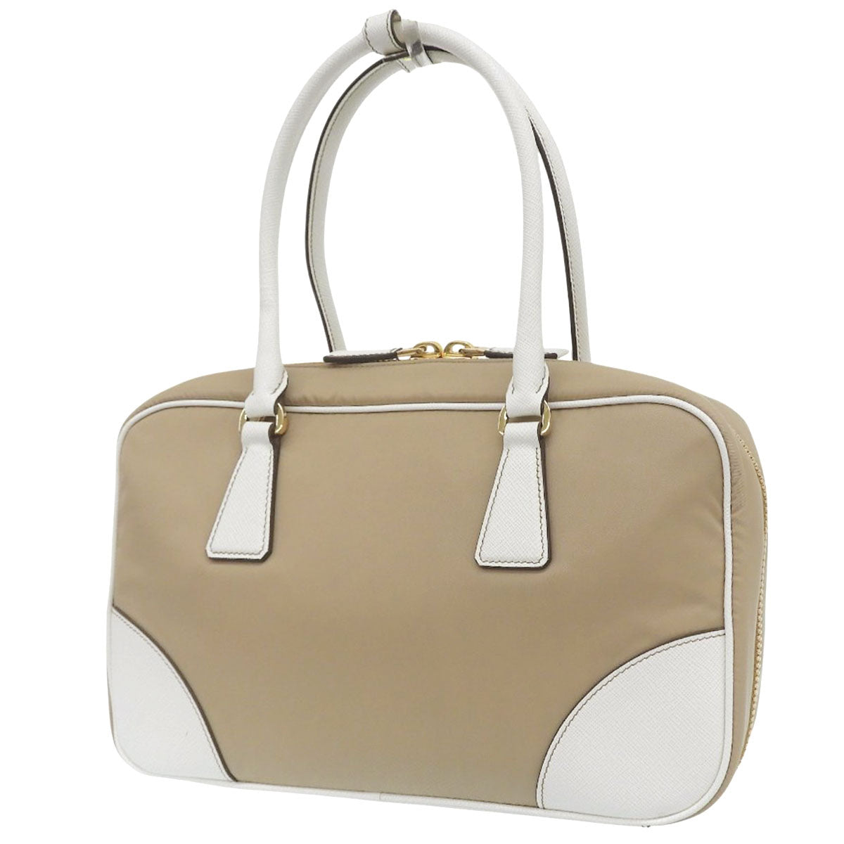 2WAY Bag Nylon Saffiano Leather CAMMELLO BIANCO 1BB115