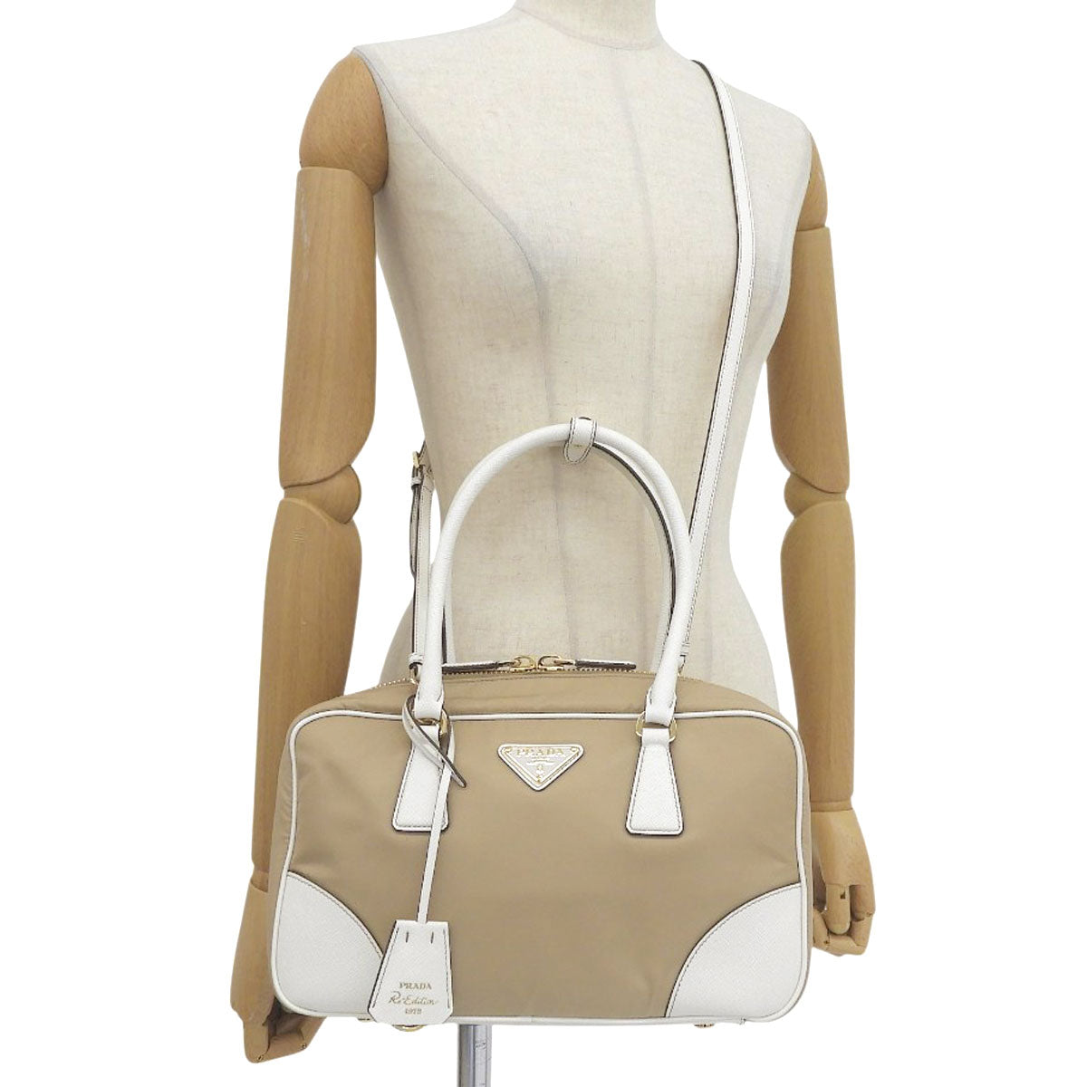 2WAY バッグ ナイロン サフィアーノレザー CAMMELLO BIANCO 1BB115