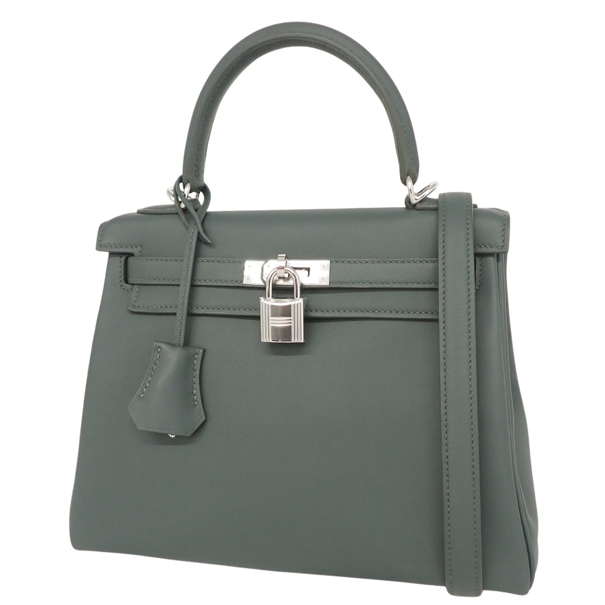 【未使用】ケリー25 (内縫い) ヴォースイフト ヴェールマングローブ シルバー金具 K刻印