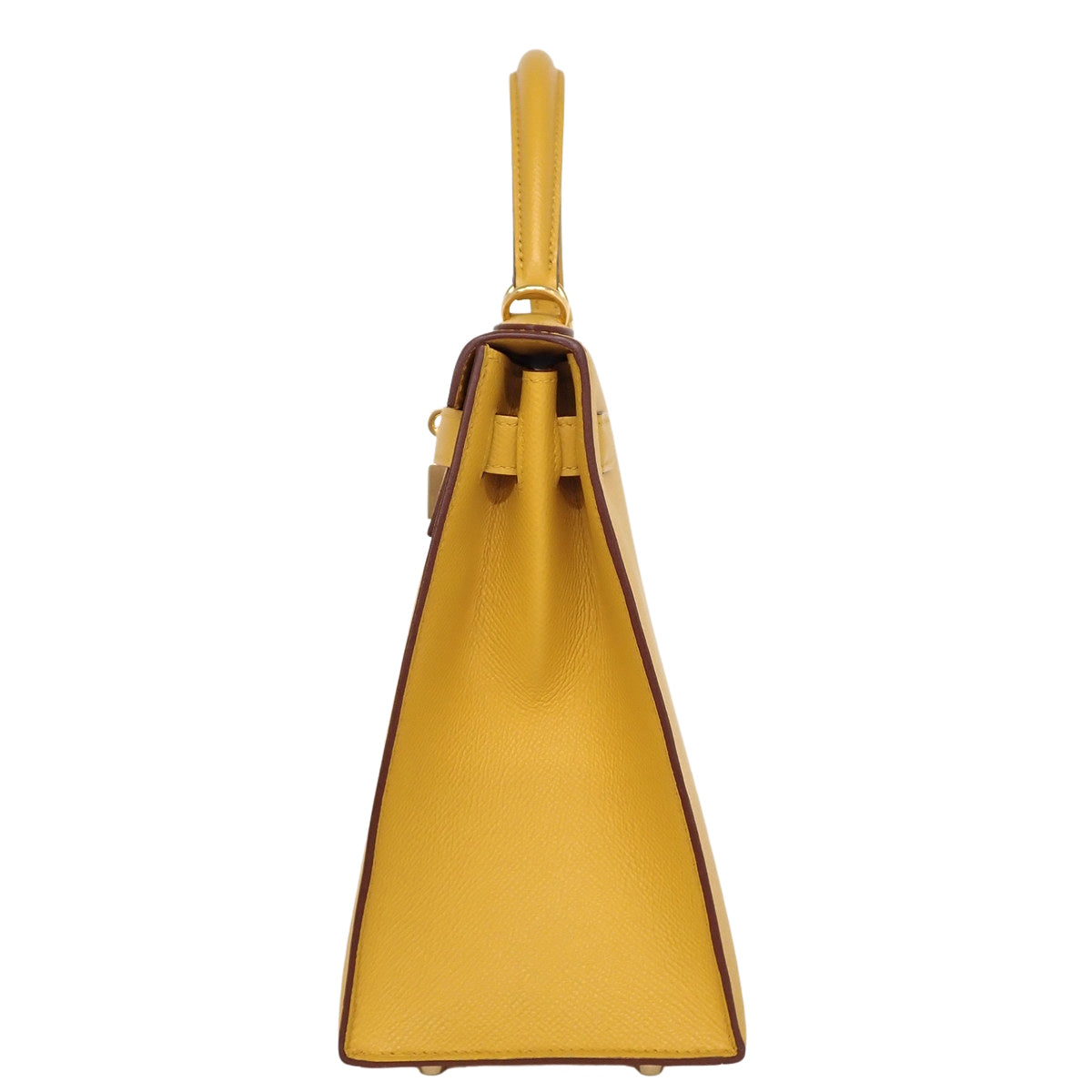 Kelly 28 (Sellier) Veau Epsom Jaune Ambre Gold Hardware Z Stamp