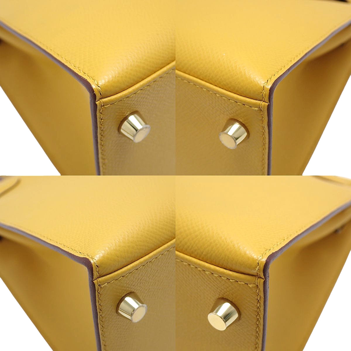 Kelly 28 (Sellier) Veau Epsom Jaune Ambre Gold Hardware Z Stamp