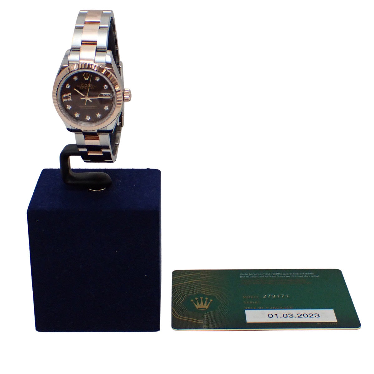 Datejust 28 279171G PG/SS Random Serial Chocolate/Diamond Index Automatic Ladies