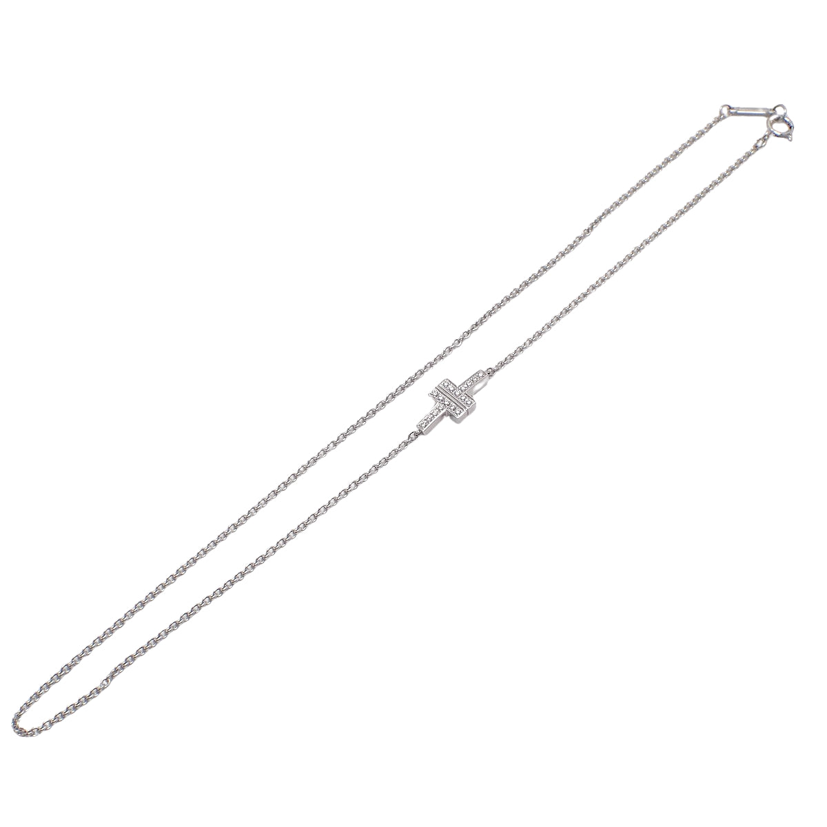 T TWO ダブルチェーンブレスレット ダイヤモンド ホワイトゴールド K18WG 3.9g