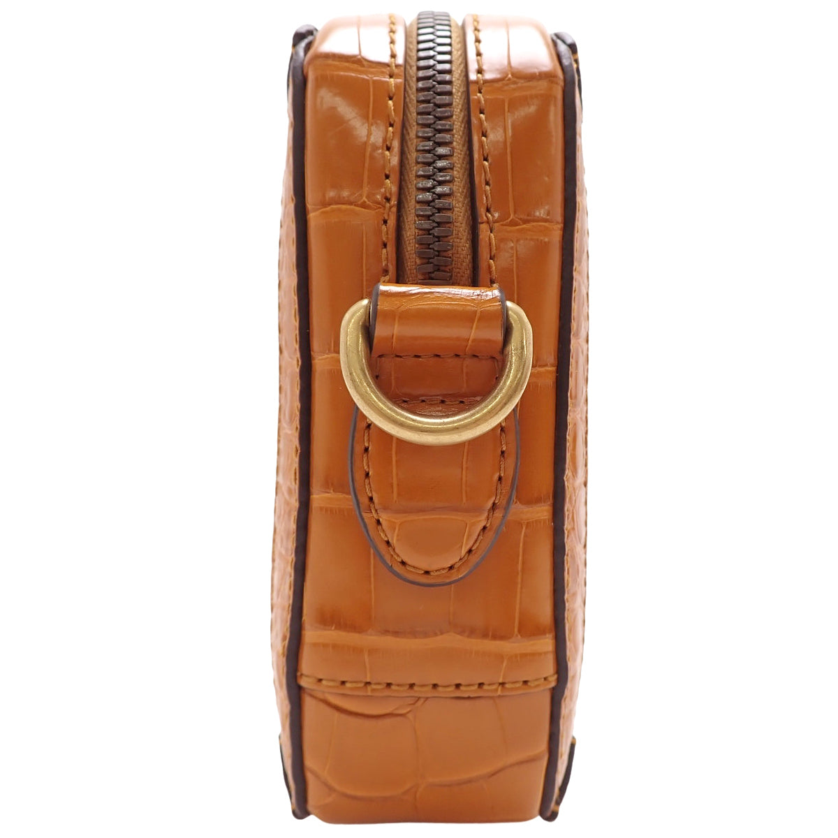 GG Marmont Shoulder Bag Crocodile Alligator Brown 498879