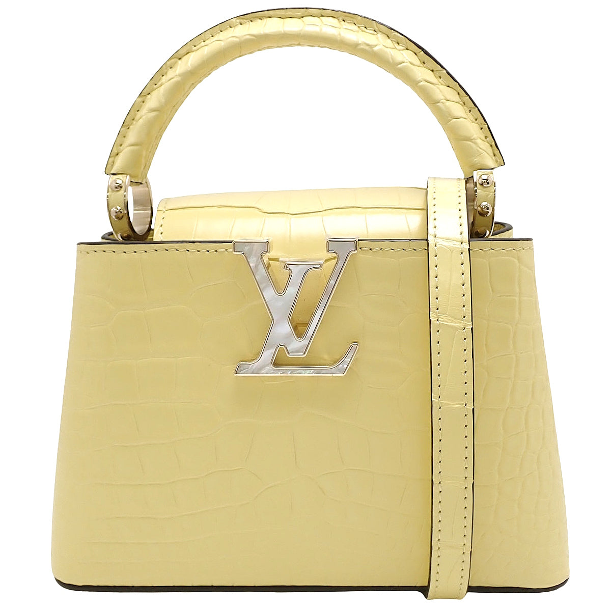 Capucines Mini Crocodile Alligator Yellow