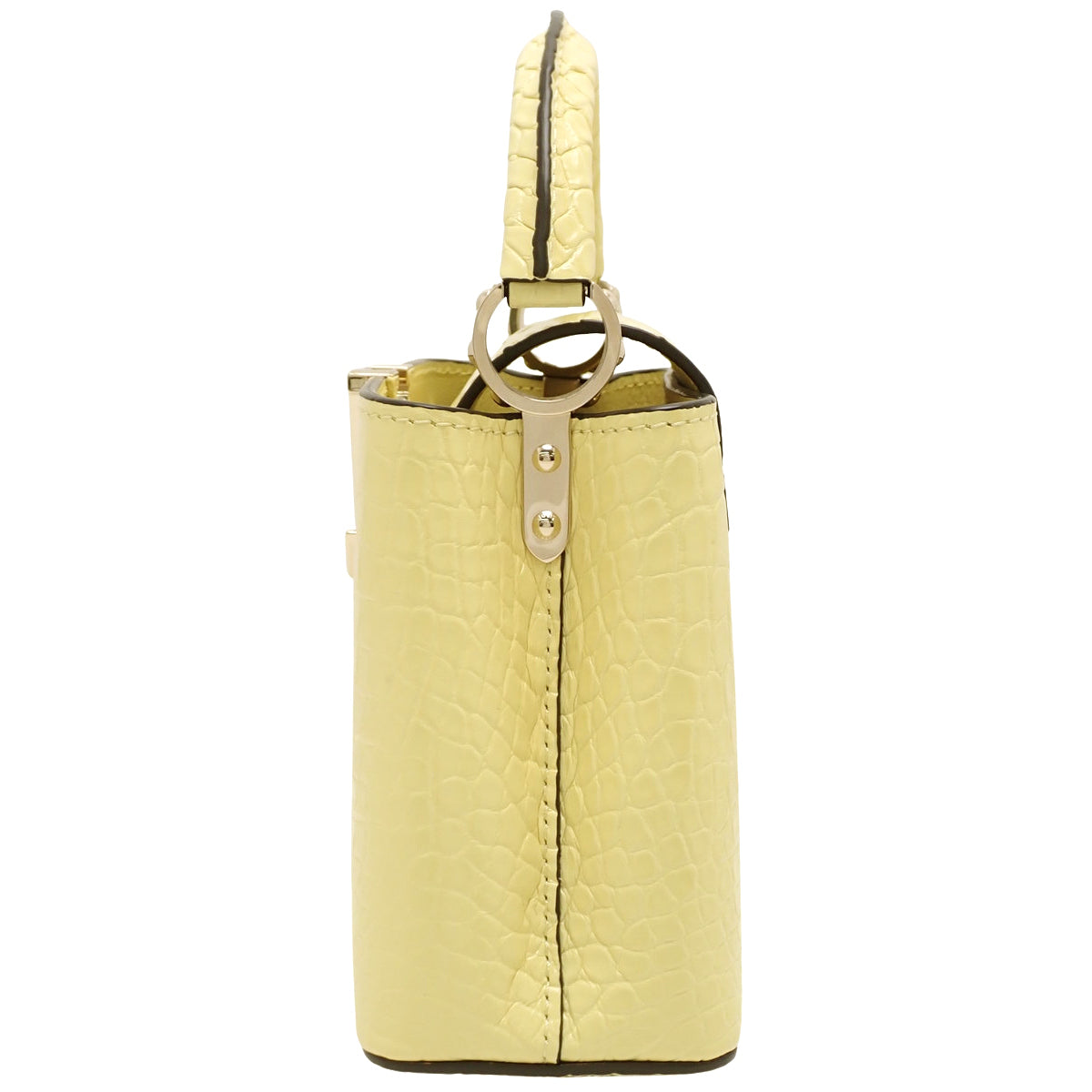 Capucines Mini Crocodile Alligator Yellow