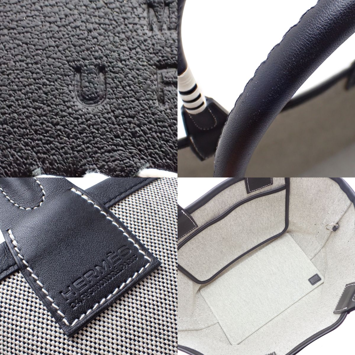 Steeple 25 Toile H Swift Palladium Hardware Black Ivory Silver Hardware U Stamp