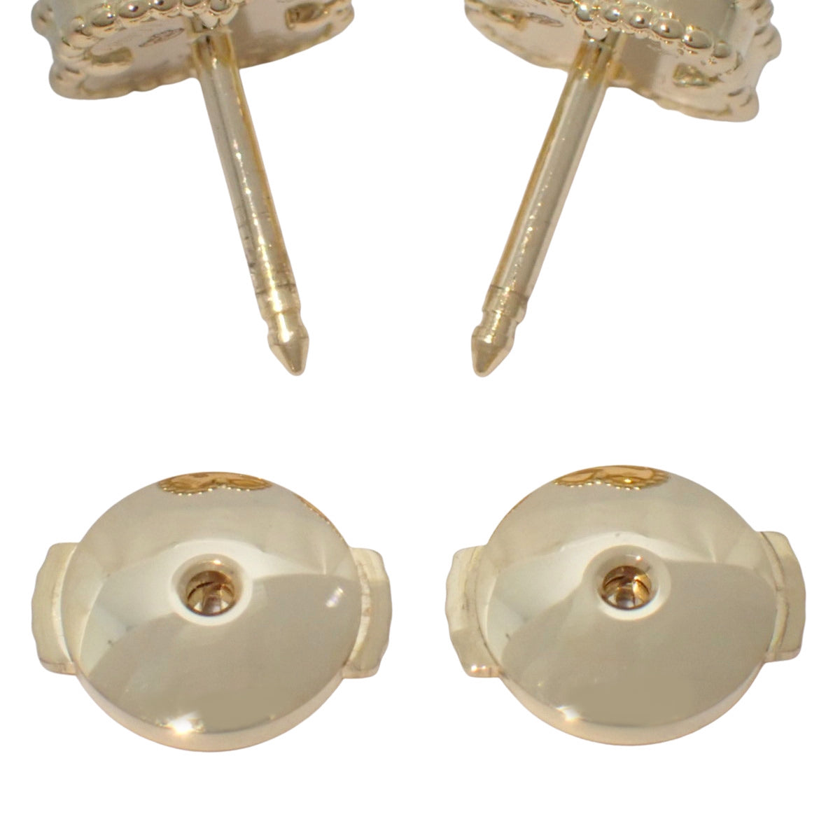 Sweet Alhambra Onyx Yellow Gold Earrings K18YG 3.0g